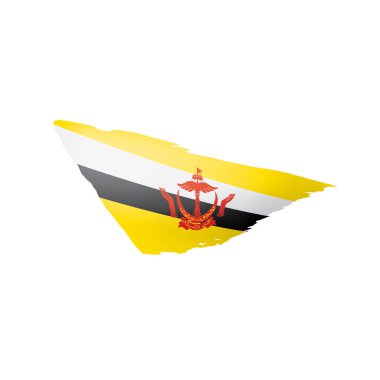 Brunei bayrağı, beyaz arkaplanda vektör illüstrasyonu.