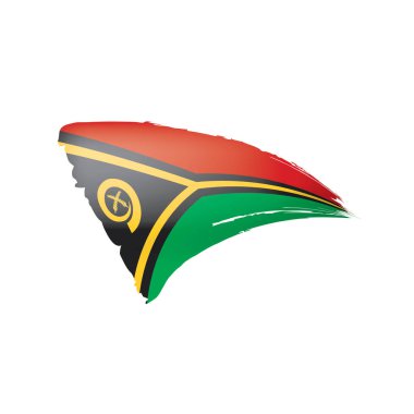 Vanuatu bayrağı, beyaz arkaplanda vektör çizimi.