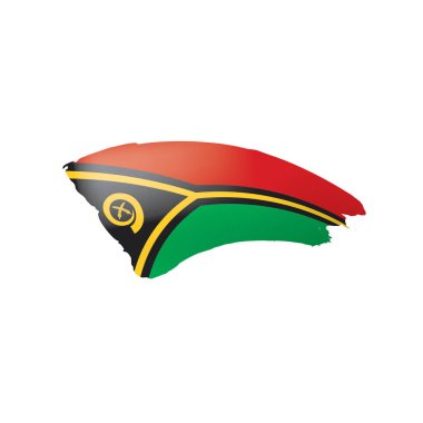 Vanuatu bayrağı, beyaz arkaplanda vektör çizimi.