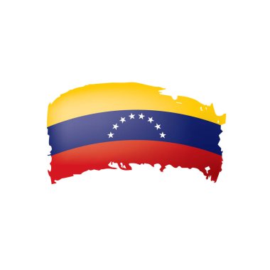 Venezuela bayrak, beyaz bir arka plan üzerinde vektör çizim