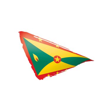 Grenada bayrağı, beyaz bir arka plan üzerinde vektör çizim.