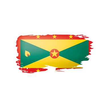 Grenada bayrağı, beyaz bir arka plan üzerinde vektör çizim.