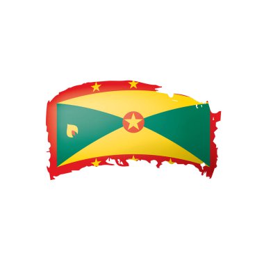 Grenada bayrağı, beyaz bir arka plan üzerinde vektör çizim.