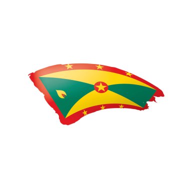 Grenada bayrağı, beyaz bir arka plan üzerinde vektör çizim.