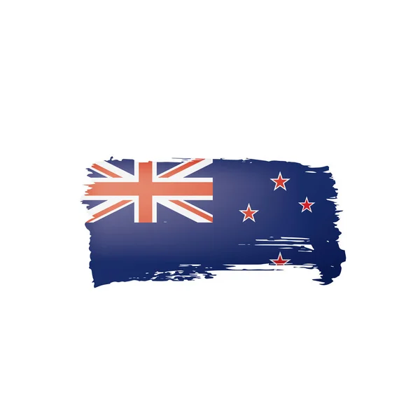 Σημαία Νέας Ζηλανδίας, διανυσματική απεικόνιση σε λευκό φόντο. — Διανυσματικό Αρχείο
