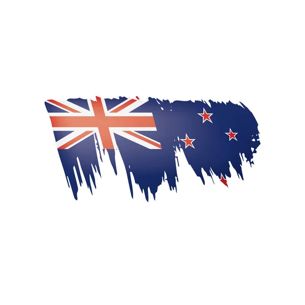 ニュージーランドの国旗白い背景のベクトルイラスト. — ストックベクタ