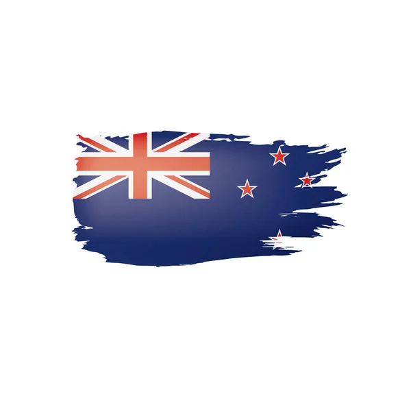 Nya Zeeland flagga, vektor illustration på en vit bakgrund. — Stock vektor