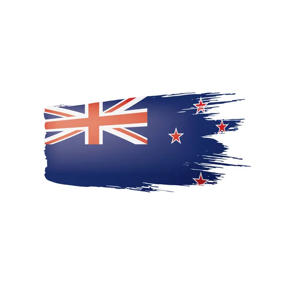 ニュージーランドの国旗白い背景のベクトルイラスト. — ストックベクタ