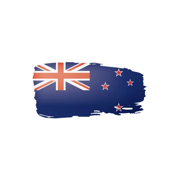 Neuseeländische Flagge, Vektorabbildung auf weißem Hintergrund. — Stockvektor