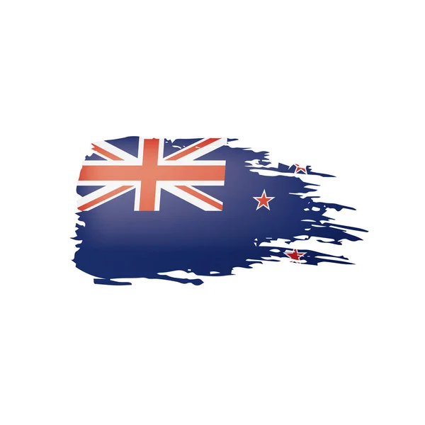 Nya Zeeland Flagga Vektor Illustration Vit Bakgrund — Stock vektor