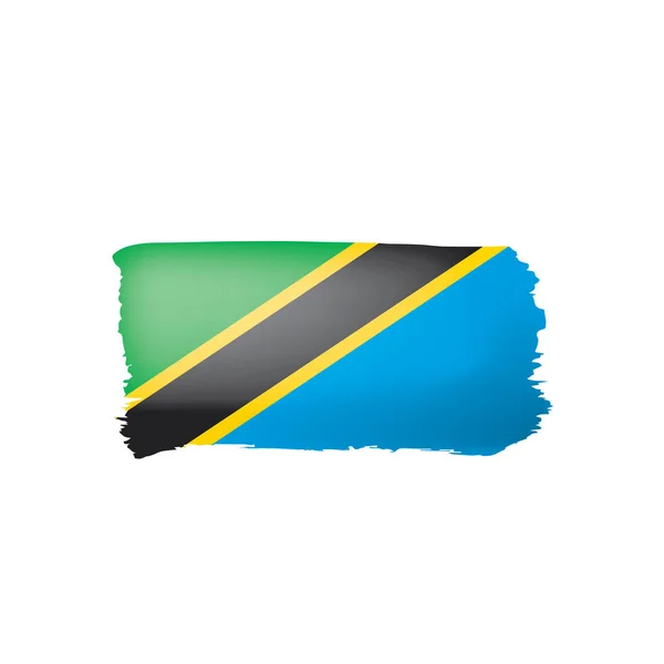 Bandera de Tanzania, ilustración vectorial sobre fondo blanco . — Vector de stock