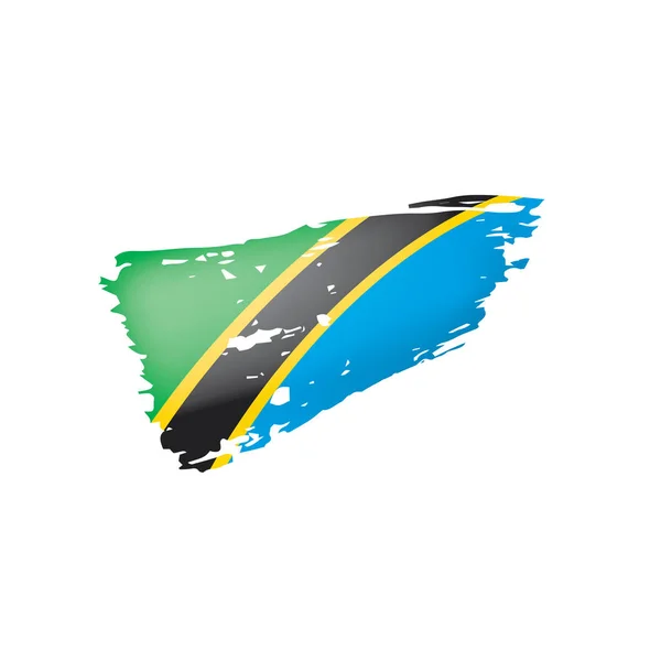Tanzania flagga, vektorillustration på vit bakgrund. — Stock vektor