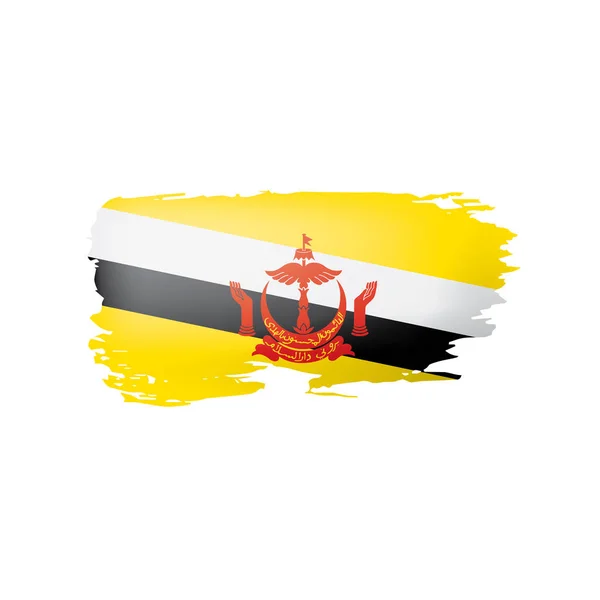 Brunei vlag, vector illustratie op een witte achtergrond. — Stockvector