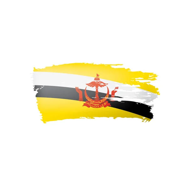 Brunei vlag, vector illustratie op een witte achtergrond. — Stockvector