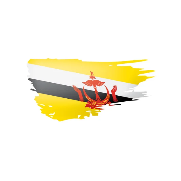 Brunei vlag, vector illustratie op een witte achtergrond. — Stockvector