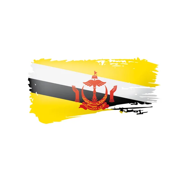 Brunei vlag, vector illustratie op een witte achtergrond. — Stockvector