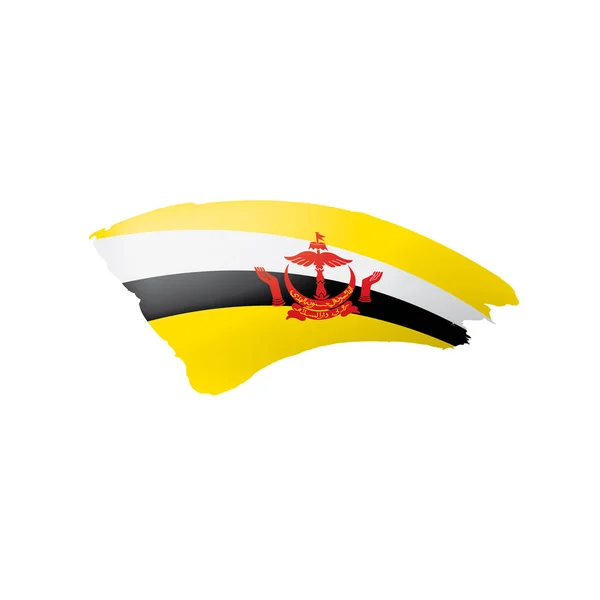 Brunei zászló, vektor illusztráció fehér alapon. — Stock Vector