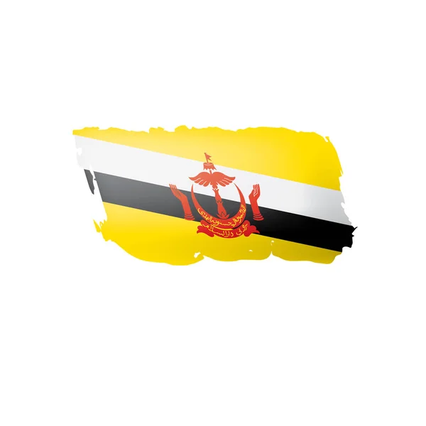 Brunei vlag, vector illustratie op een witte achtergrond. — Stockvector