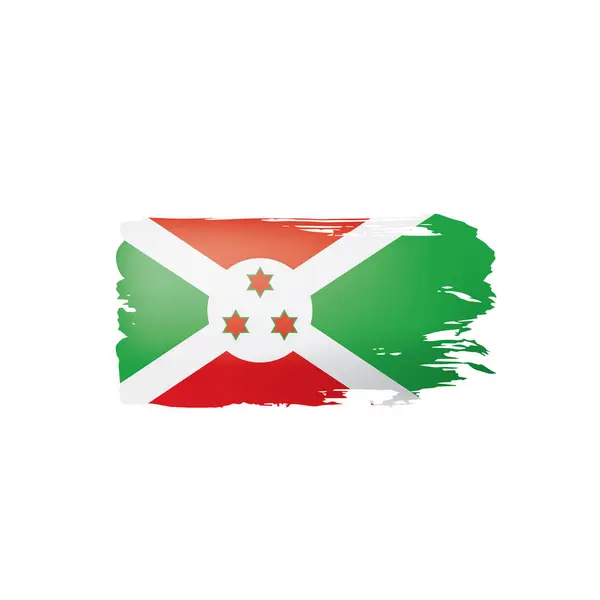 Burundi bayrağı, beyaz bir arka plan üzerinde vektör çizim. — Stok Vektör