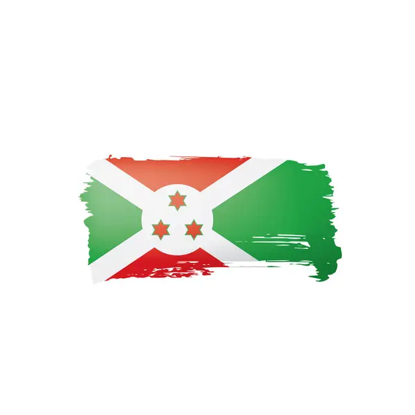 Флаг Бурунди, векторная иллюстрация на белом фоне . — стоковый вектор
