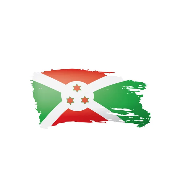 Bandera de Burundi, ilustración vectorial sobre fondo blanco . — Vector de stock