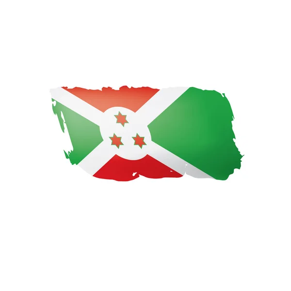 Bandera de Burundi, ilustración vectorial sobre fondo blanco . — Vector de stock