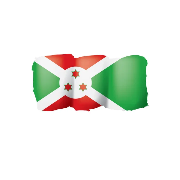 Vlajka Burundi, vektorové ilustrace na bílém pozadí. — Stockový vektor