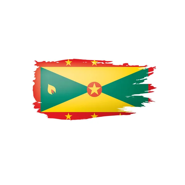 Vlag van Grenada, vectorillustratie op een witte achtergrond. — Stockvector