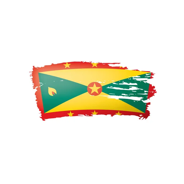 Grenada flagga, vektorillustration på vit bakgrund. — Stock vektor