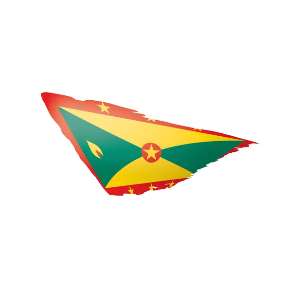 Grenada flagga, vektorillustration på vit bakgrund. — Stock vektor