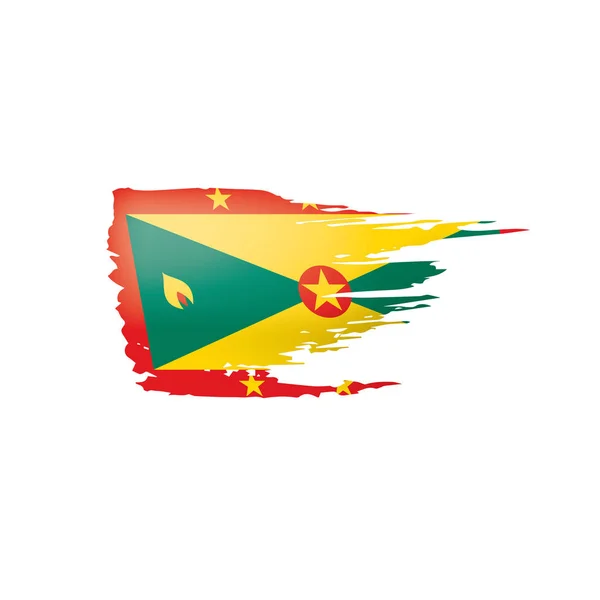 Vlag van Grenada, vectorillustratie op een witte achtergrond. — Stockvector