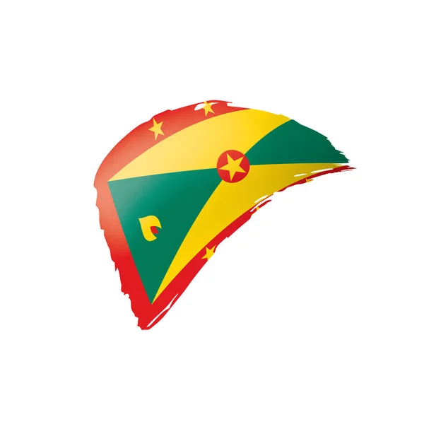 Vlag van Grenada, vectorillustratie op een witte achtergrond. — Stockvector