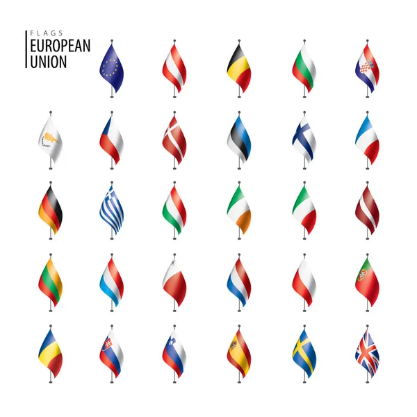 Прапори європейського союзу. Векторні ілюстрації . — стоковий вектор