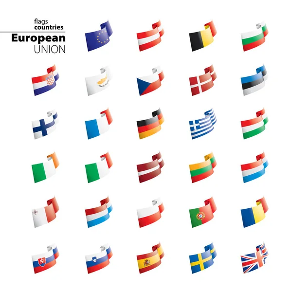 Флаги европейского союза. Векторная иллюстрация. — стоковый вектор