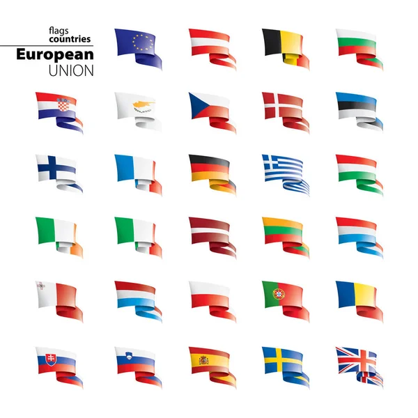 Флаги европейского союза. Векторная иллюстрация. — стоковый вектор