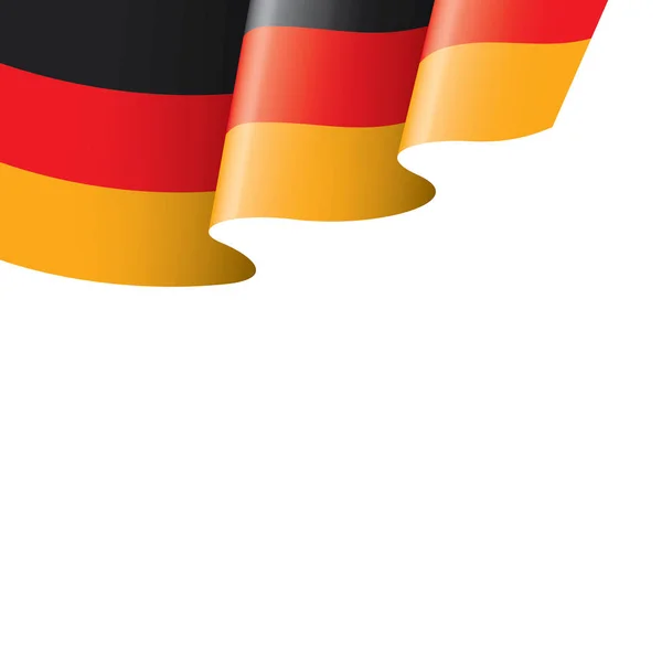 Bendera Jerman, gambar vektor pada latar belakang putih - Stok Vektor