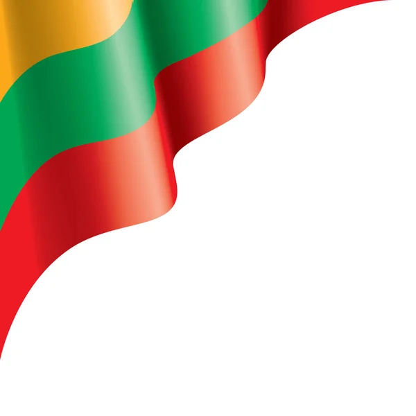 Bendera Lithuania, ilustrasi vektor pada latar belakang putih. - Stok Vektor