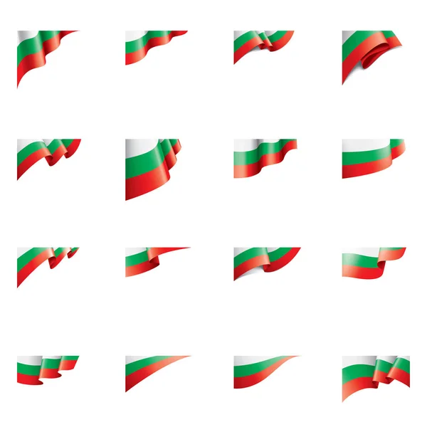 ブルガリアの国旗、白い背景のベクターイラスト — ストックベクタ