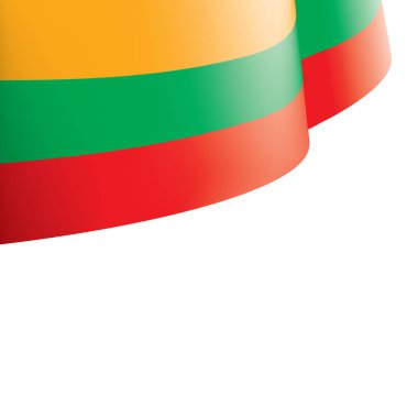 Litvanya bayrağı, beyaz arkaplanda vektör illüstrasyonu.