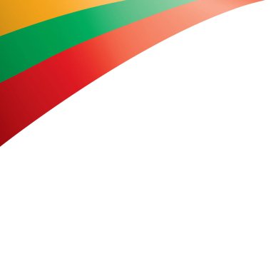 Litvanya bayrağı, beyaz arkaplanda vektör illüstrasyonu.