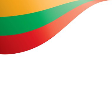 Litvanya bayrağı, beyaz arkaplanda vektör illüstrasyonu.