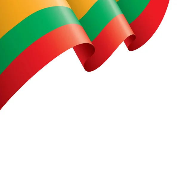 立陶宛国旗，白色背景上的矢量插图. — 图库矢量图片
