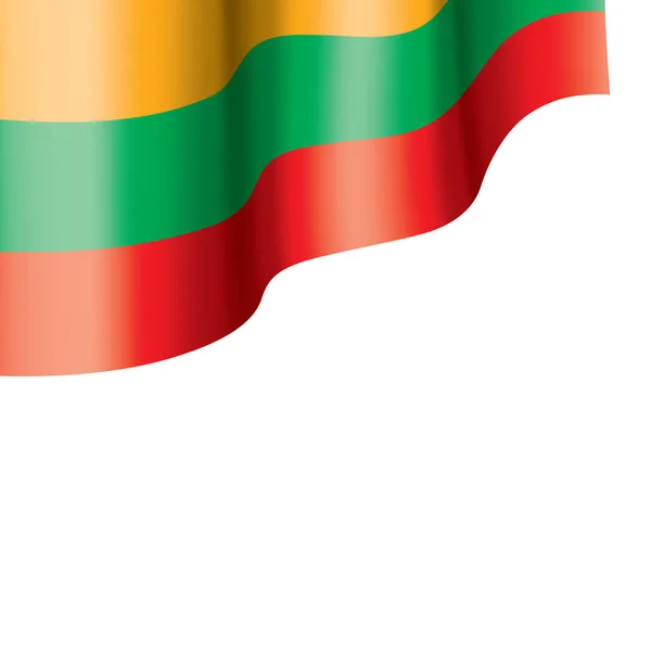 Bendera Lithuania Ilustrasi Vektor Pada Latar Belakang Putih - Stok Vektor