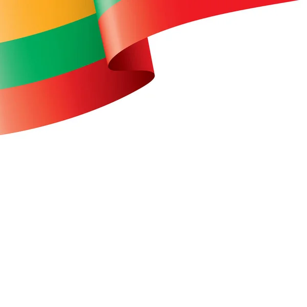 リトアニア国旗白い背景のベクトルイラスト. — ストックベクタ