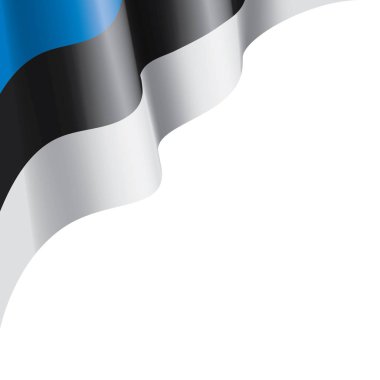 Estonya bayrağı, beyaz arkaplanda vektör illüstrasyonu