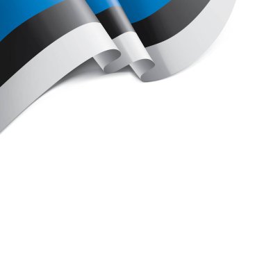 Estonya bayrağı, beyaz arkaplanda vektör illüstrasyonu