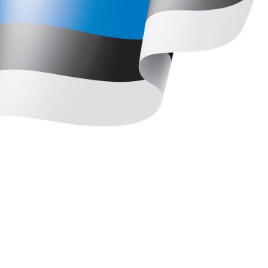 Estonya bayrağı, beyaz arkaplanda vektör illüstrasyonu