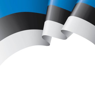 Estonya bayrağı, beyaz arkaplanda vektör illüstrasyonu