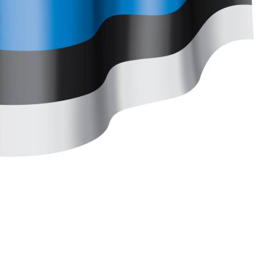 Estonya bayrağı, beyaz arkaplanda vektör illüstrasyonu