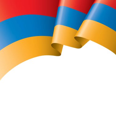 Beyaz arkaplanda Ermenistan bayrağı, vektör illüstrasyonu